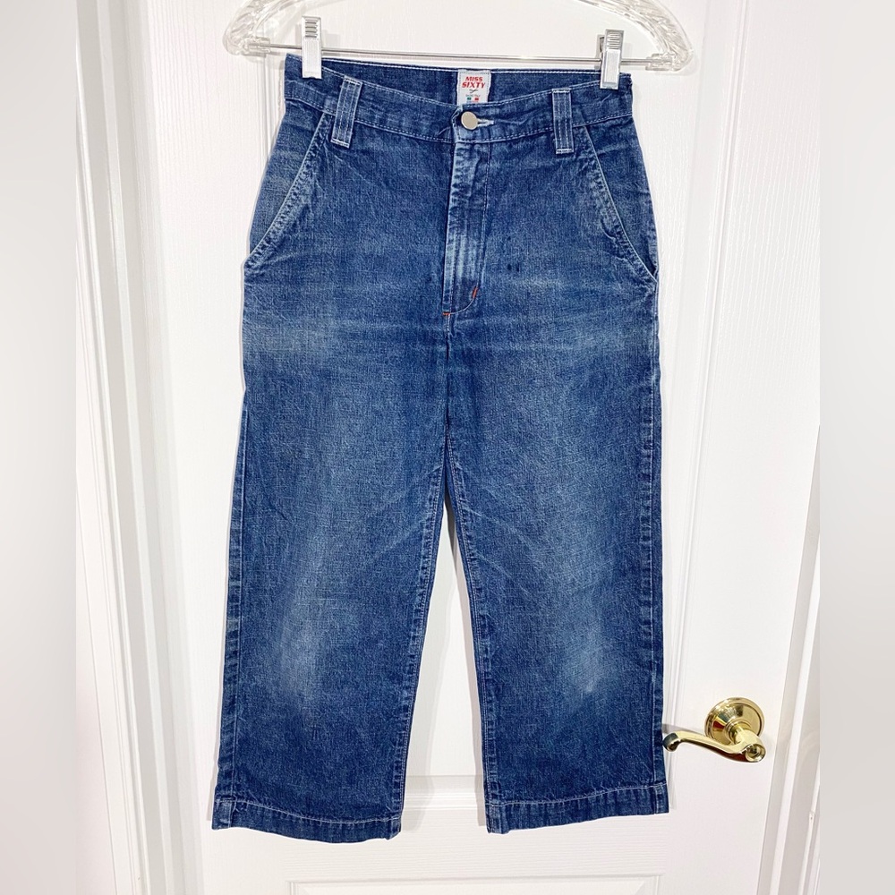 Y2K Miss Sixty Utility Wide Leg Capri Jeans Vintage USA MADE Size 26